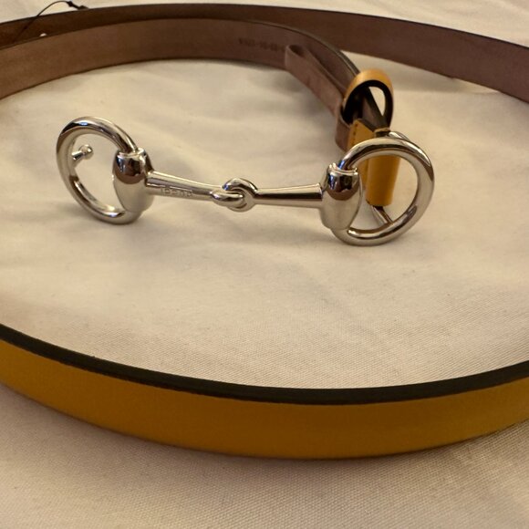 Gucci -skinny belt with silver horsebit buckle  1/2 "  Size 85 - Picture 6 of 7